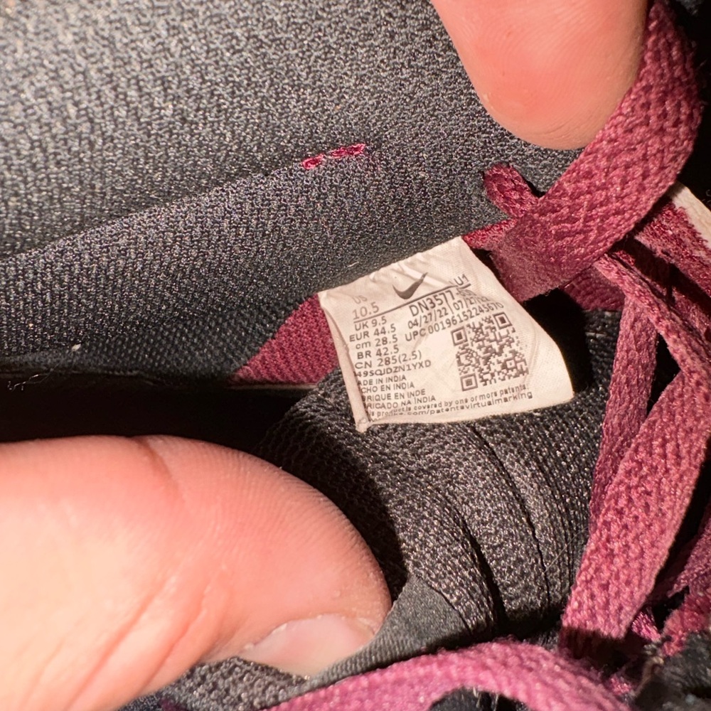 Nike Charcoal and Maroon Sneakers